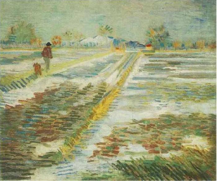 Vincent Van Gogh Landscape with Snow Norge oil painting art
